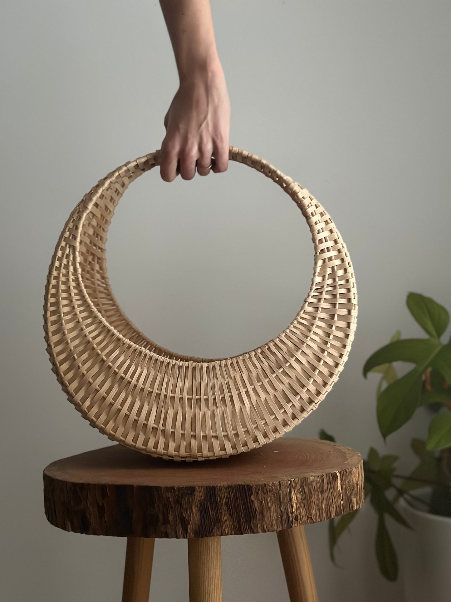 Waxing Crescent Basket Sculpture - MADE TO ORDER